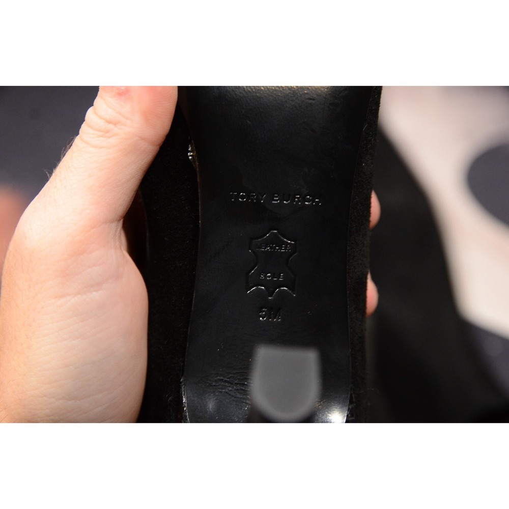Tory Burch Boots Womens Size 5 Black Suede Over The Knee Riding SM 8913 F23 - Picture 4 of 6